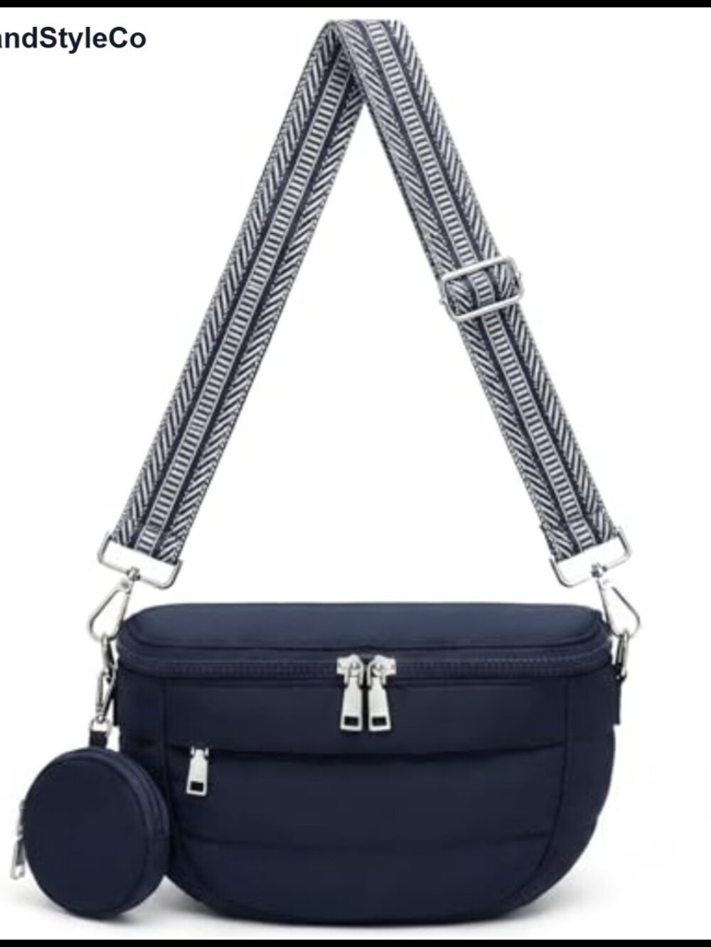 Women Crossbody Bum Bag Nylon Puffer Sling Purse RFID Travel